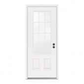 JELD-WEN Premium 12-Lite Primed Steel Entry Door with Brickmold
