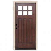 Steves & Sons Craftsman 6 Lite Prefinished Mahogany Wood Entry Door