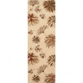 World Rug Gallery Manor House Beige/Floral 2 ft. 7 in. x 7 ft. 10 in. Runner