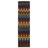 Home Decorators Collection Stitches Brown 2 ft. 6 in. x 10 ft. Runner