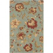 LR Resources Transitional Silken Blue Rectangle 7 ft. 9 in. x 9 ft. 9 in. Plush Indoor Area Rug