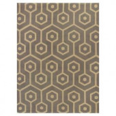 Kas Rugs Eloquent Lines Slate/Beige 8 ft. x 10 ft. Area Rug