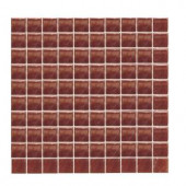 Daltile Sonterra Glass Terra Cotta Iridescent 12 in. x 12 in. x 6mm Glass Sheet Mounted Mosaic Wall Tile (10 sq. ft. / case)