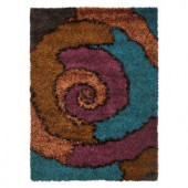 Kas Rugs Shag Finesse 6 Red/Blue 5 ft. x 7 ft. Area Rug