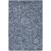 Chandra Galaxy Blue/Ivory 7 ft. 9 in. x 10 ft. 6 in. Indoor Area Rug