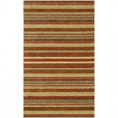 BASHIAN Contempo Collection Stripes Red Multi 2 ft. 6 in. x 8 ft. Area Rug