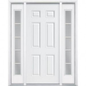 Masonite Premium 6-Panel Primed Steel Entry Door with Two 10 in. 5 Lite Sidelites
