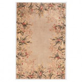 Kas Rugs Lush Border Tropics Sage 9 ft. 3 in. x 13 ft. 3 in. Area Rug
