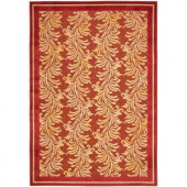 Martha Stewart Living Plume Stripe Red 5 ft. 3 in. x 7 ft. 6 in. Area Rug