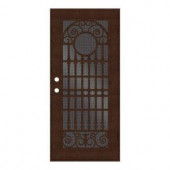 Unique Home Designs Spaniard 30 in. x 80 in. Copper Right-handed Surface Mount Aluminum Security Door with Black Perforated Aluminum Screen