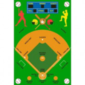 LA Rug Inc. Fun Time Baseball Field Multi Colored 39 in. x 58 in. Area Rug