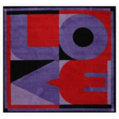 LA Rug Inc. Fun Time Shape Love Multi Colored 4 ft 3 in. x 4 ft. 3 in. Area Rug