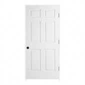 JELD-WEN Woodgrain 6-Panel Solid Core Primed Molded Prehung Interior Door