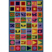 LA Rug Inc. Fun Time Hebrew Numbers and Letters Multi Colored 39 in. x 58 in. Area Rug