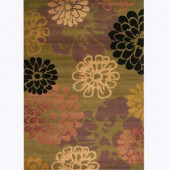 Kas Rugs Pleasant Floral Sage 3 ft. 3 in. x 4 ft. 11 in. Area Rug