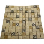 Splashback Tile Tapestry Hydraneum Mixed Materials with Silver Deco 12 in. x 12 in. Floor and Wall Tile