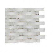 Splashback Tile Contempo Curve Bright White Dot Glass Floor and Wall Tile - 6 in. x 6 in. Tile Sample