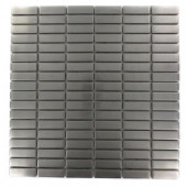 Splashback Tile Stainless Steel Stacked Pattern 12 in. x 12 in. MetalMosaic Floor and Wall Tile