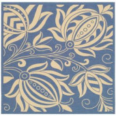 Safavieh Courtyard Blue/Natural 6.6 ft. x 6.6 ft. Square Area Rug