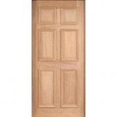 Solid Mahogany Type Unfinished 6-Panel Entry Door Slab