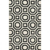 Loloi Rugs Weston Lifestyle Collection Ivory Black 3 ft. 6 in. x 5 ft. 6 in. Area Rug