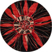 Chandra Dharma Black/Pink 7 ft. 9 in. Round Area Rug