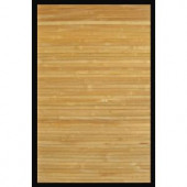 Anji Mountain Contemporary Natural Light Brown with Black Border 5 ft. x 8 ft. Bamboo Area Rug