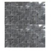 MS International Silver Aluminum Pattern 12 in. x 12 in. x 8 mm Brushed Metal Mosaic Wall Tile