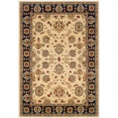 LR Resources Traditional Cream and Black Rectangle 5 ft. 3 in. x 7 ft. 5 in. Plush Indoor Area Rug