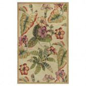 Kas Rugs All About Flowers Beige/Green 5 ft. 3 in. x 8 ft. 3 in. Area Rug