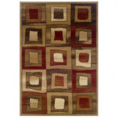 LR Resources A Geometrical Design with Rich Browns 7 ft. 9 in. x 9 ft. 9 in. Indoor Area Rug