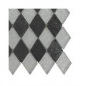 Splashback Tile Tectonic Diamond Black Slate and Silver Glass Floor and Wall Tile - 6 in. x 6 in. Tile Sample