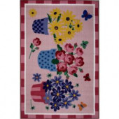 LA Rug Inc. Olive Kids Blossoms and Butterflies Multi Colored 39 in. x 58 in. Area Rug