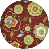 Loloi Rugs Summerton Life Style Collection Red Yellow 3 ft. Round Area Rug
