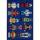 LA Rug Inc. Olive Kids Go Robots Multi Colored 19 in. x 29 in. Area Rug