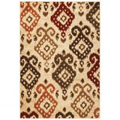 Kas Rugs Soft Ikat Ivory 3 ft. 3 in. x 4 ft. 11 in. Area Rug