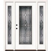 Feather River Doors Sapphire Patina Full Lite Primed Smooth Fiberglass Entry Door with Sidelites