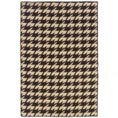 Linon Home Decor Salonika Houndstooth Brown 5 ft. x 8 ft. Area Rug