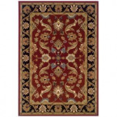 LR Resources Traditional Red and Black Runner 1 ft. 10 in. x 7 ft. 1 in. Plush Indoor Area Rug