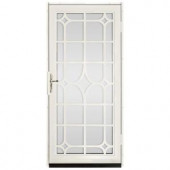Unique Home Designs Lexington 36 in. x 80 in. Almond Outswing Security Door with Shatter-resistant Glass Inserts and Polished Brass Hardware