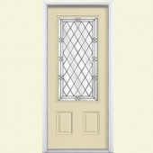 Masonite Halifax Three Quarter Rectangle Painted Smooth Fiberglass Entry Door with Brickmold