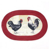 Rooster 20 in. x 30 in. Braided Rug
