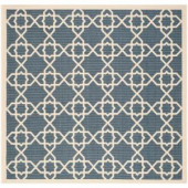 Safavieh Courtyard Navy/Beige 7.8 ft. x 7.8 ft. Square Area Rug