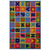 LA Rug Inc. Supreme Numbers & Letters Multi Colored 7 ft. 10 in. x 11 ft. 3 in. Area Rug