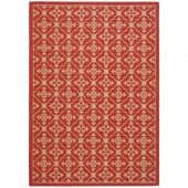 Safavieh Courtyard Red/Creme 8 ft. x 11 ft. Area Rug