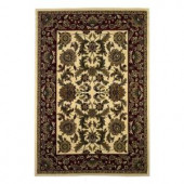 Kas Rugs Classic Kashan Ivory/Red 3 ft. 3 in. x 4 ft. 11 in. Area Rug