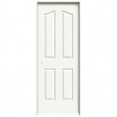 JELD-WEN Textured 4-Panel Eyebrow Top Painted Molded Prehung Interior Door