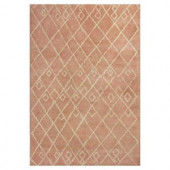 Kas Rugs Artsy Moroccan Coral/Cream 7 ft. 9 in. x 9 ft. 9 in. Area Rug