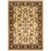 LR Resources Traditional Cream and Brown 1 ft. 10 in. x 3 ft. 1 in. Plush Indoor Area Rug