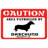 Bungalow Flooring Printed Caution: Dachshund 17.5 in. x 26.5 in. Pet Mat